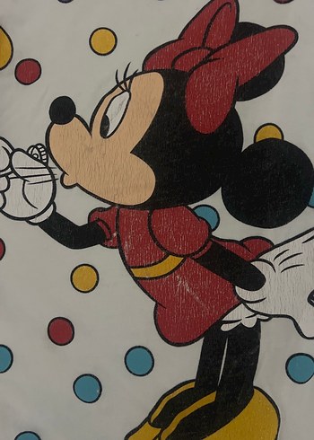 Kız Çocuk Minnie Mouse Baskılı Kısa Kollu Tişört - Görsel 5