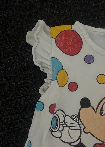 Kız Çocuk Minnie Mouse Baskılı Kısa Kollu Tişört - Görsel 3