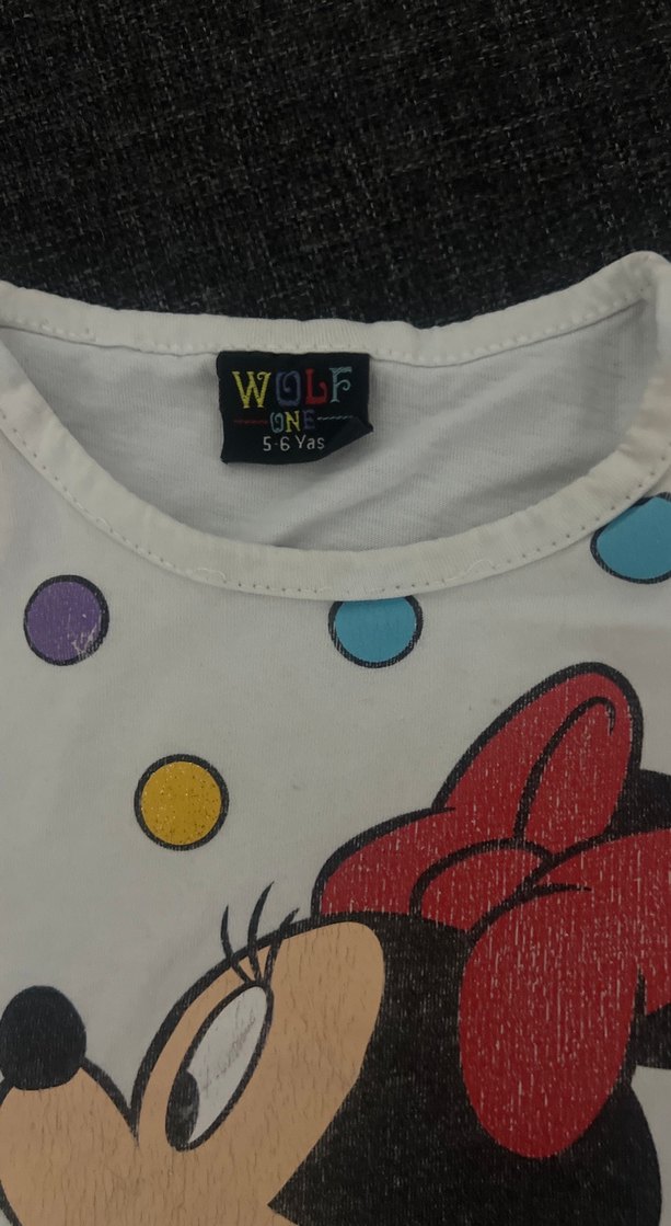 Kız Çocuk Minnie Mouse Baskılı Kısa Kollu Tişört - Görsel 2