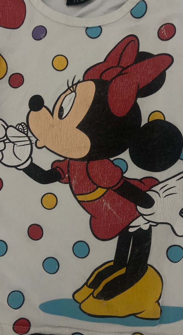 Kız Çocuk Minnie Mouse Baskılı Kısa Kollu Tişört - Görsel 5