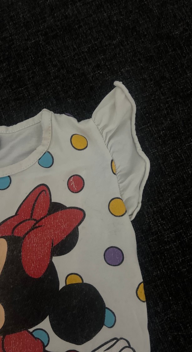 Kız Çocuk Minnie Mouse Baskılı Kısa Kollu Tişört - Görsel 4