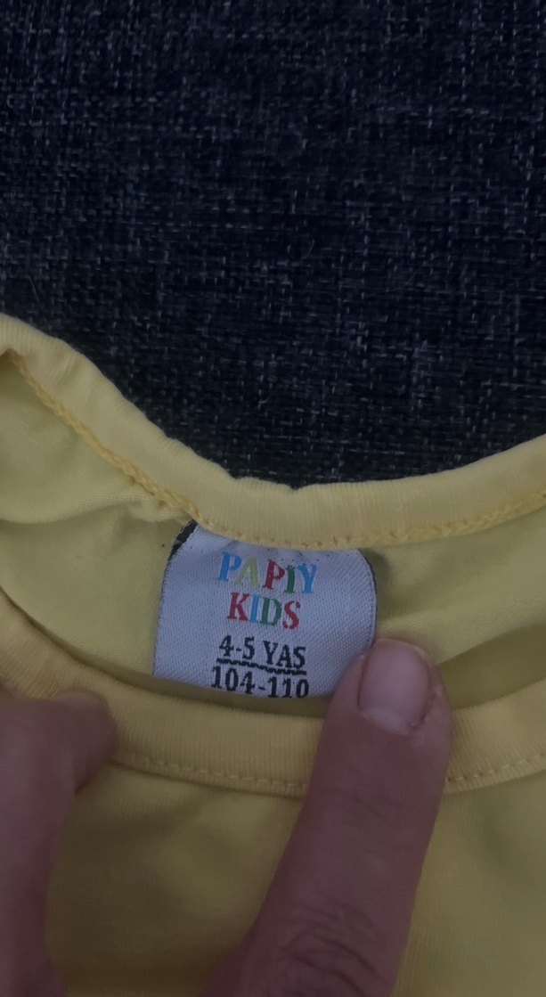 Kız Çocuk Sarı Fırfırlı Baskılı Tişört - Görsel 3