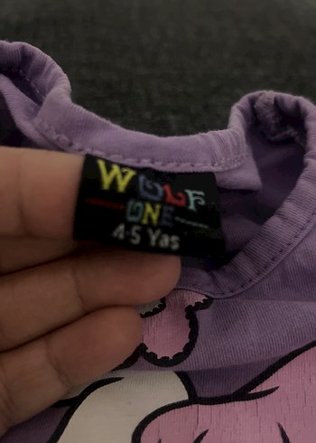 Mor Baskılı Kız Çocuk Tişörtü - Görsel 2