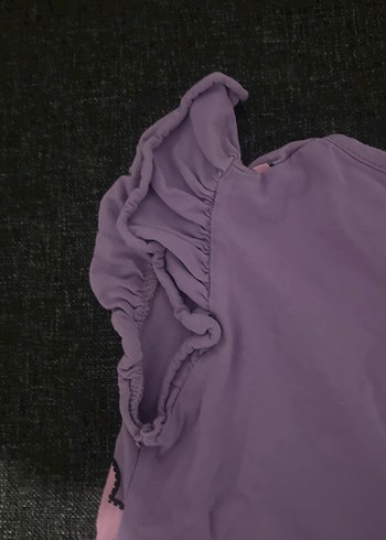 Mor Baskılı Kız Çocuk Tişörtü - Görsel 4