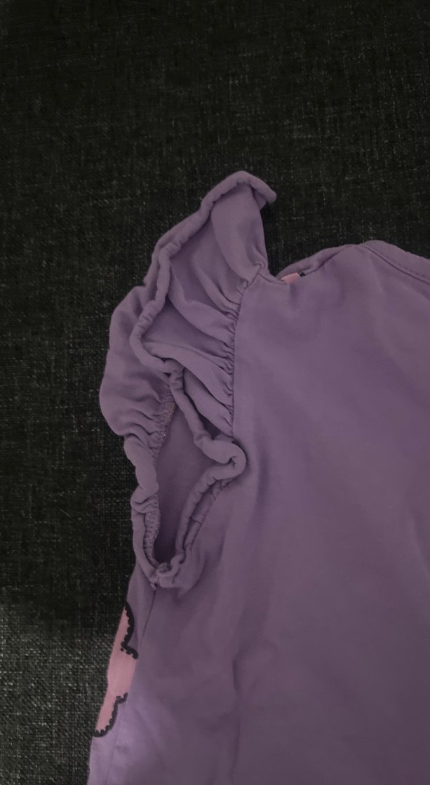 Mor Baskılı Kız Çocuk Tişörtü - Görsel 4