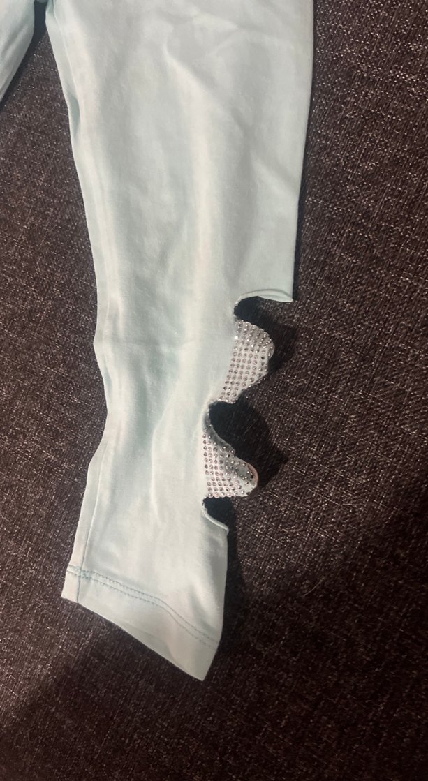 Turkuaz Kız Tayt Elastik Bel - Görsel 3