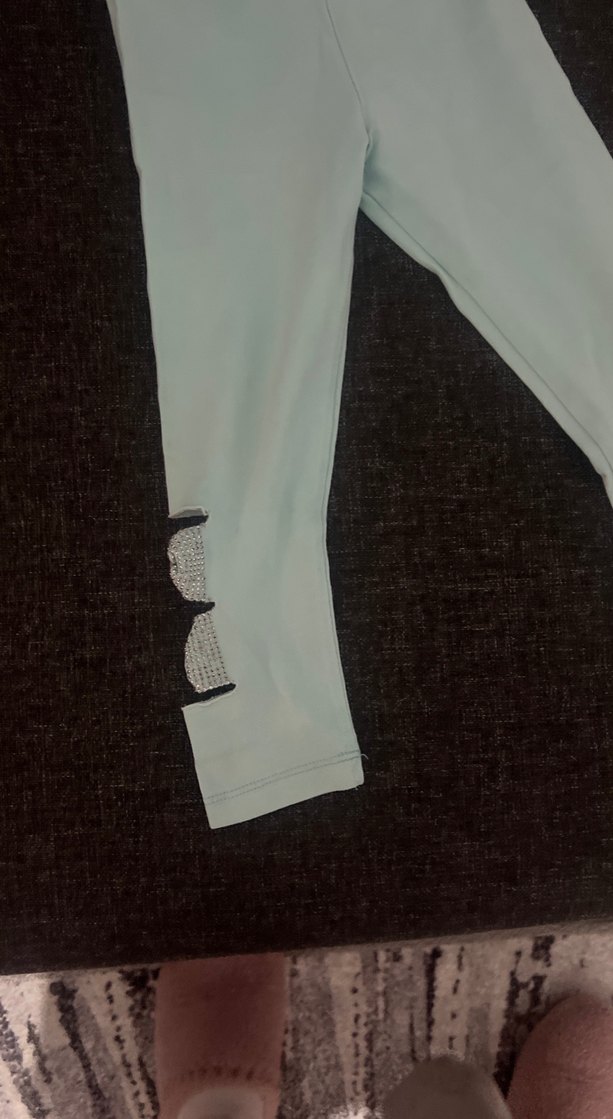 Turkuaz Kız Tayt Elastik Bel - Görsel 2