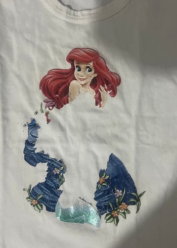 Kız Çocuk Beyaz Baskılı Kısa Kollu Tişört - Görsel 2