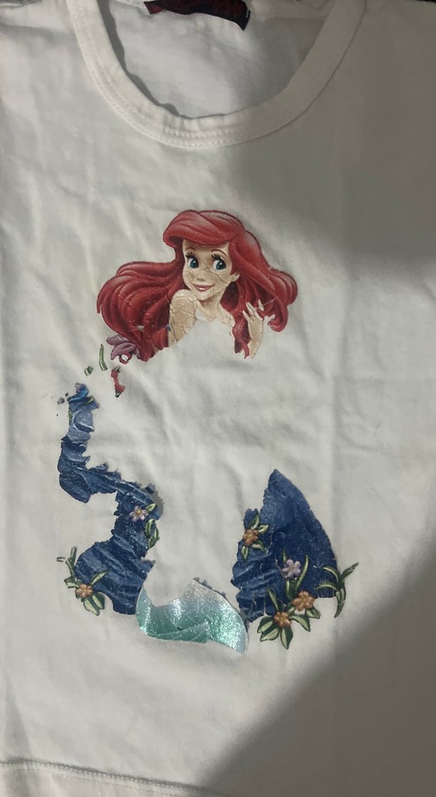 Kız Çocuk Beyaz Baskılı Kısa Kollu Tişört - Görsel 2