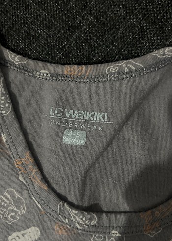 Kız Çocuk Gri Bağlama Desenli Kolsuz Tişört - Görsel 2