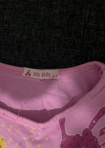 Pembe Baskılı Kolsuz Kız Çocuk Tişörtü - Görsel 2