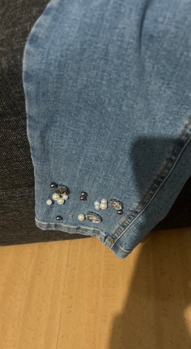 Kadın Düğmeli Mavi Midi Kot Pantolon - Görsel 3