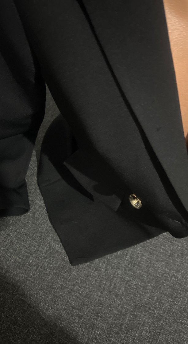 Kadın Siyah Düğmeli Midi Blazer - Görsel 2