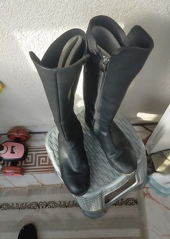 Kadın Gri Dizüstü Yüksek Topuklu Bot