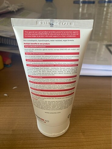 Diğer Solante Acnes Güneş Kremi