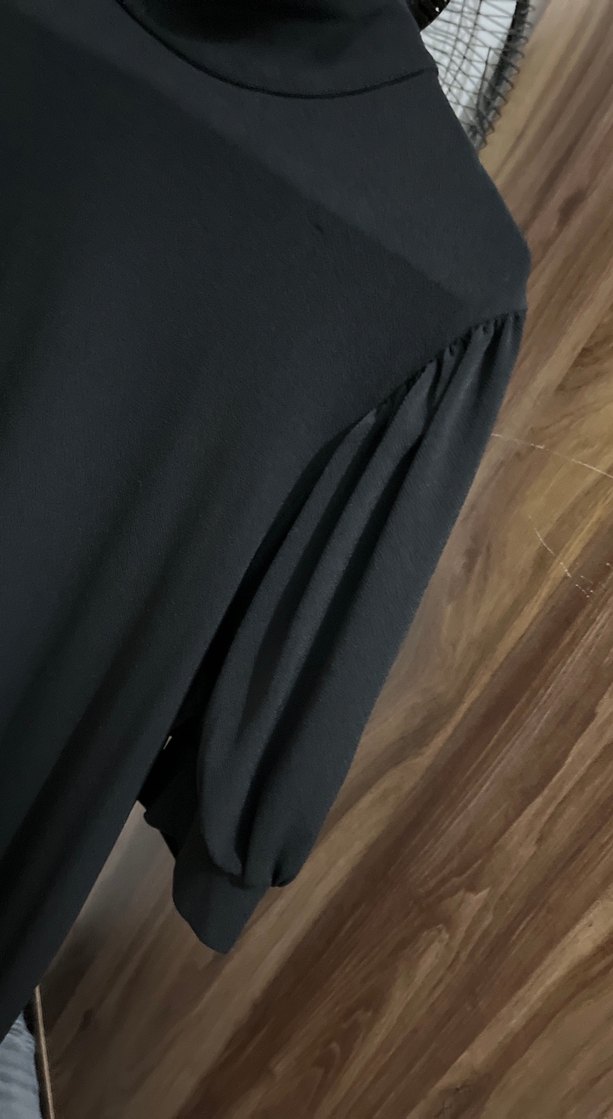 Siyah Midi Yüksek Yakalı Kadın Elbise - Görsel 2