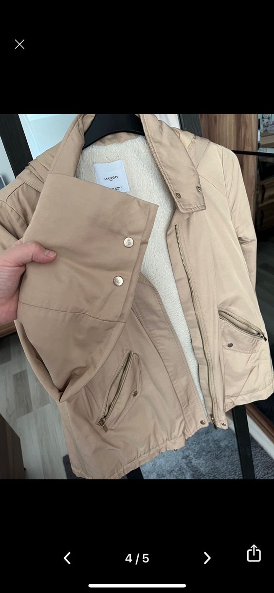 Bej Kadın Fermuarlı Ceket - Görsel 3