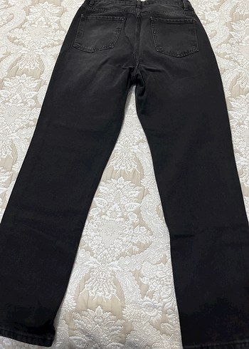 Siyah Yırtık Detaylı  Midi Kot Pantolon - Görsel 5