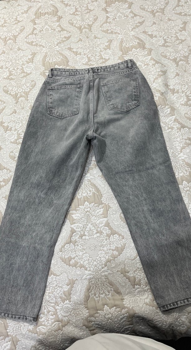 Gri çırtık Detaylı Kadın Denim Pantolon - Görsel 4