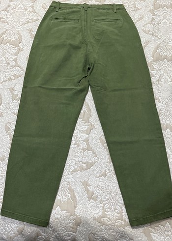 Kadın Haki Rahat Kesim Kumaş Pantolon - Görsel 3