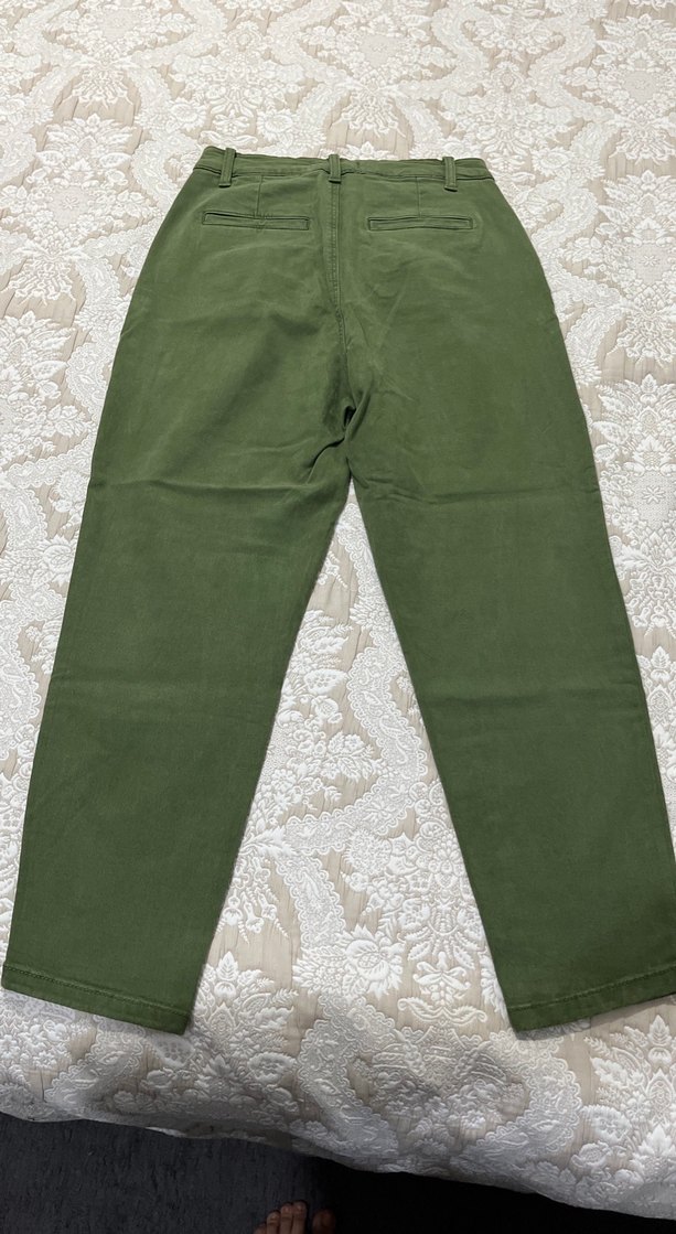 Kadın Haki Rahat Kesim Kumaş Pantolon - Görsel 3