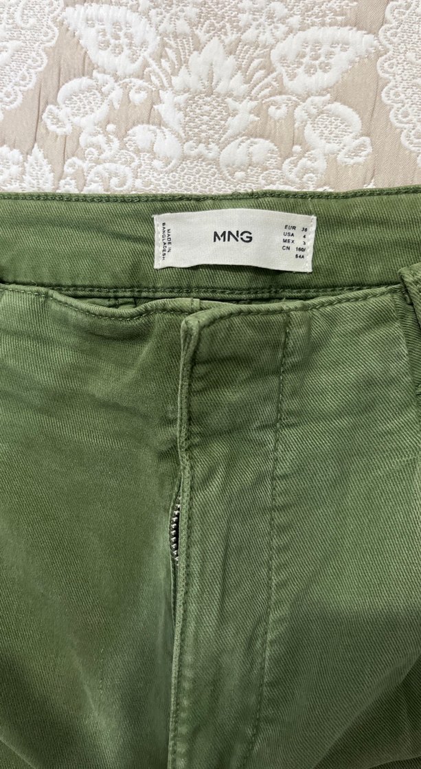 Kadın Haki Rahat Kesim Kumaş Pantolon - Görsel 2