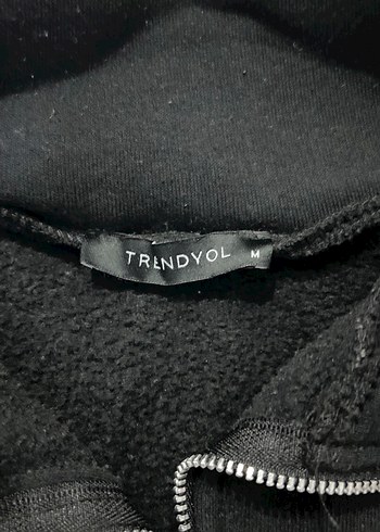 Siyah Yüksek Yaka Fermuarlı Kadın Sweatshirt - Görsel 2