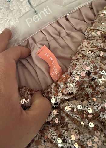 Payet etek pamuklu beyaz gömlek takım - Görsel 2