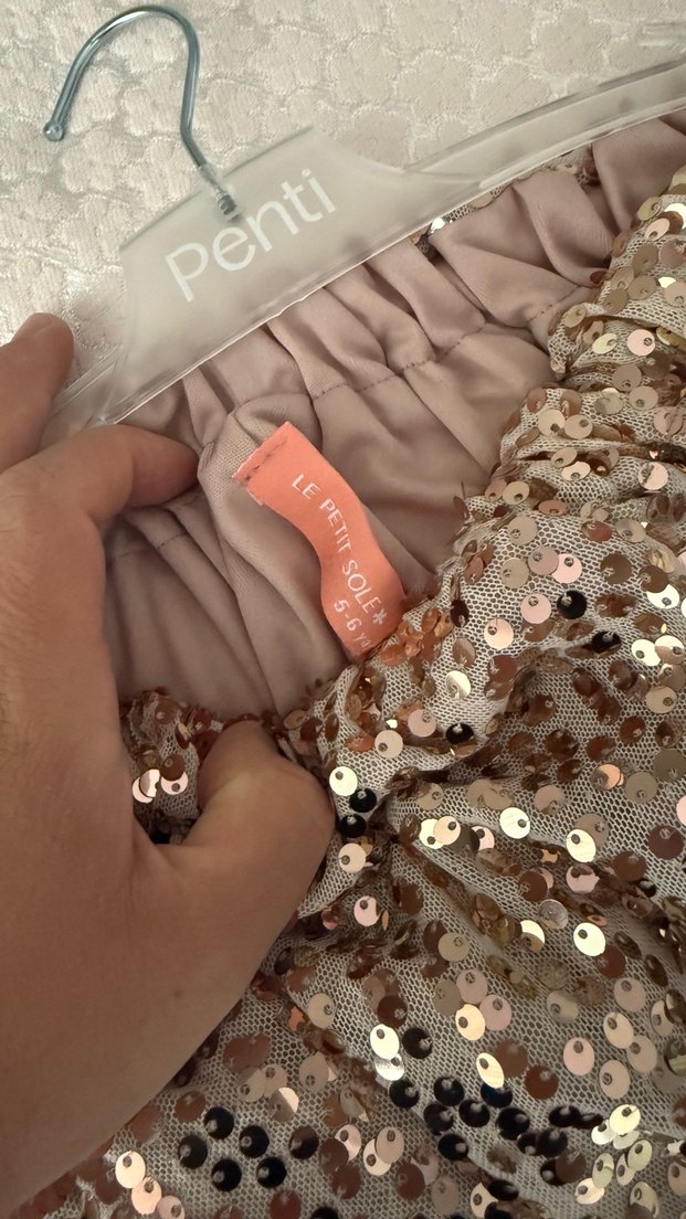 Payet etek pamuklu beyaz gömlek takım - Görsel 2