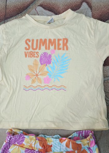 Bohem Renkli Desenli Kız Şortu takı m - Görsel 4