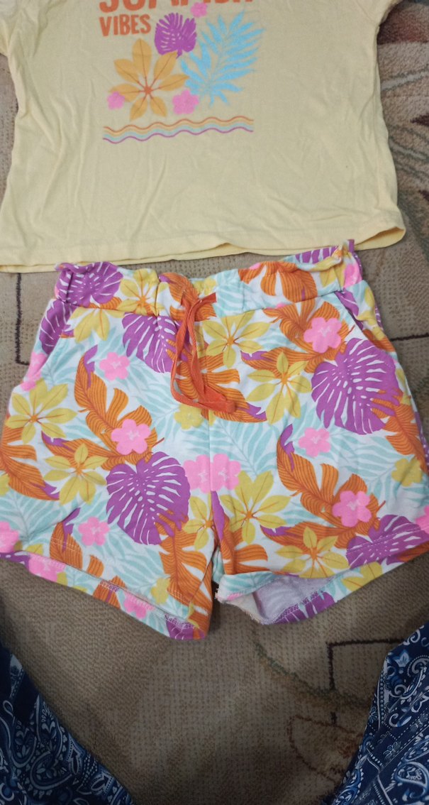 Bohem Renkli Desenli Kız Şortu takı m - Görsel 3