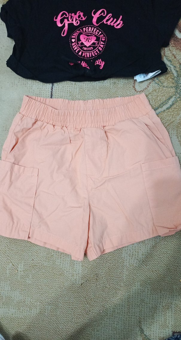 Rahat Kesim Pastel Pembe Kız Şortu takım - Görsel 2