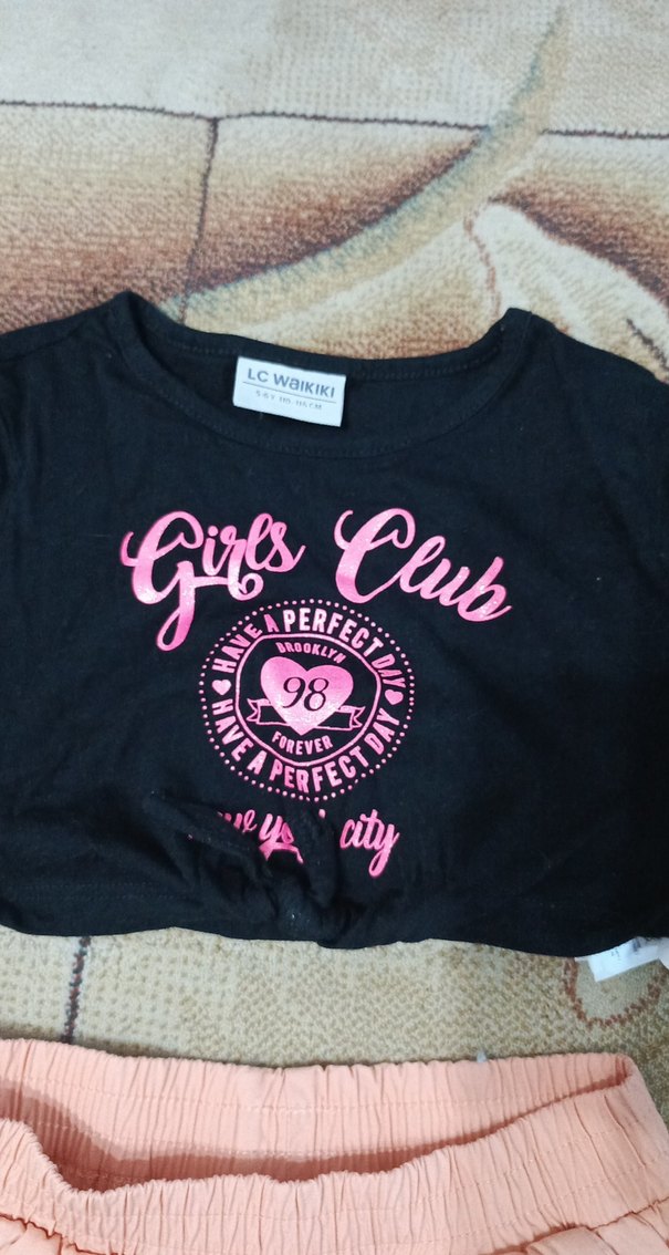 Rahat Kesim Pastel Pembe Kız Şortu takım - Görsel 3