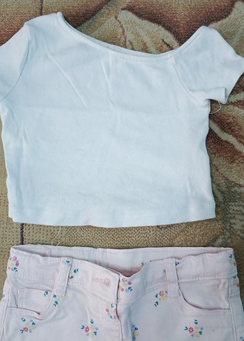 Dantel Detaylı Nakışlı Pembe Kız Şortu takım fiyatı - Görsel 3