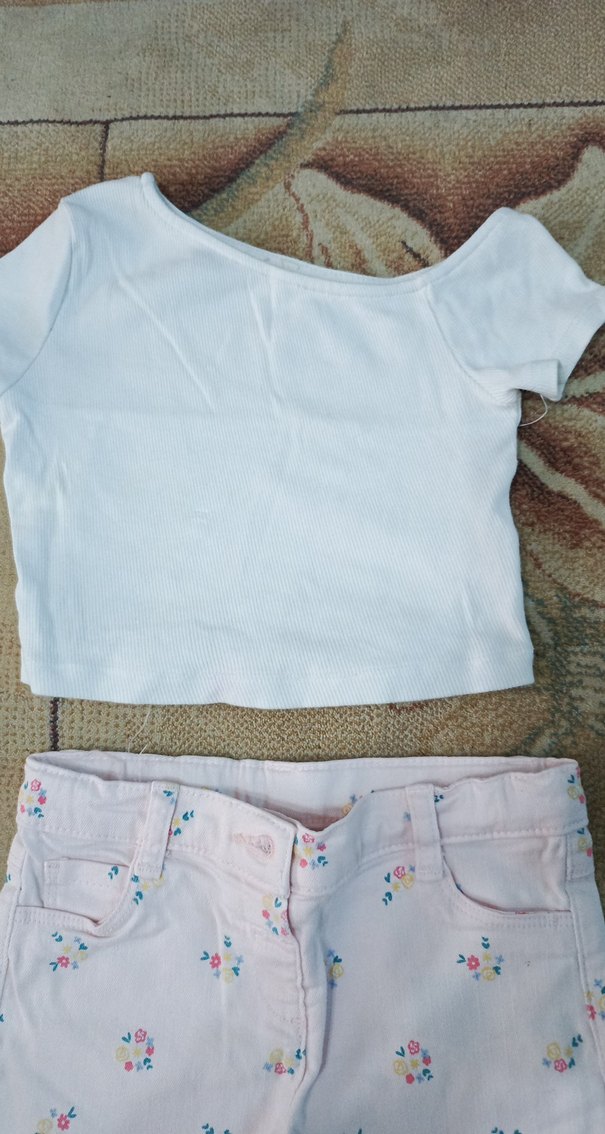 Dantel Detaylı Nakışlı Pembe Kız Şortu takım fiyatı - Görsel 3