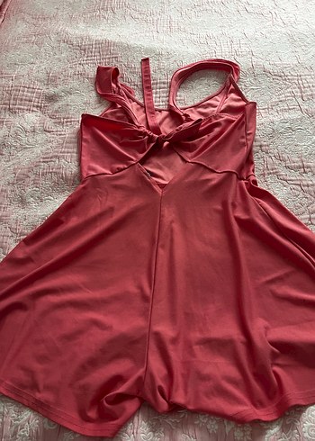 Kırmızı Fırfırlı Straplez Kadın Tulum - Görsel 4