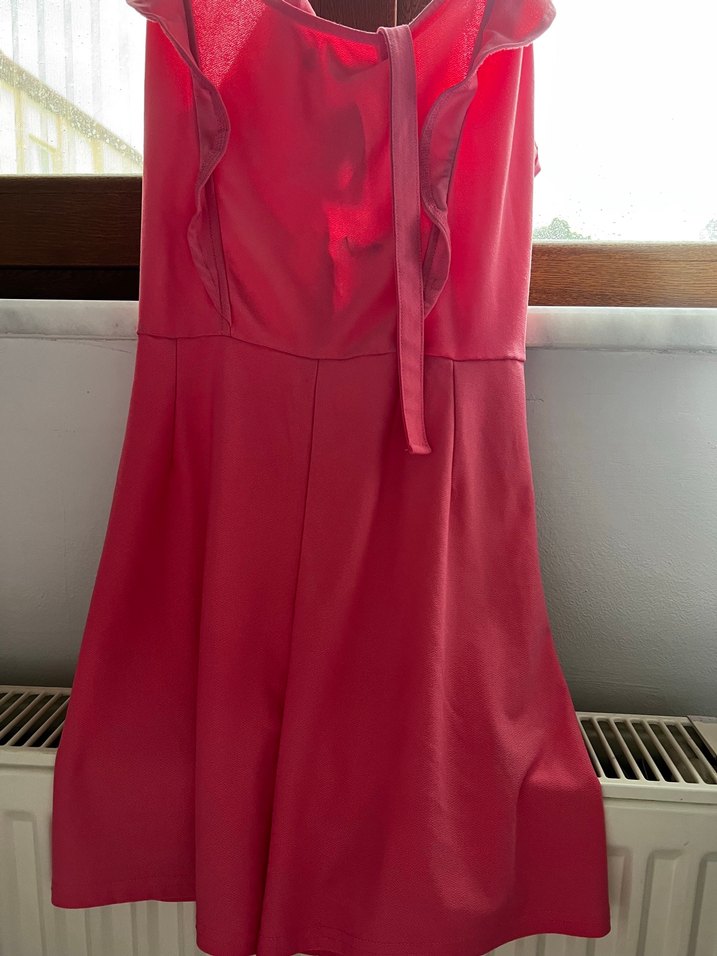 Kırmızı Fırfırlı Straplez Kadın Tulum - Görsel 3