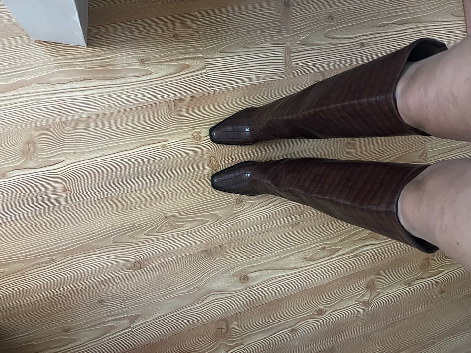 Kahverengi Deri Yılan Desenli Dizüstü Bot - Görsel 3