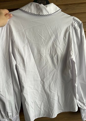 Nakışlı Yaka Detaylı Beyaz Kadın Gömlek - Görsel 2