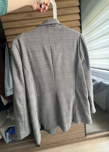 Gri Kadın Düğmeli Blazer Ceket - Görsel 2