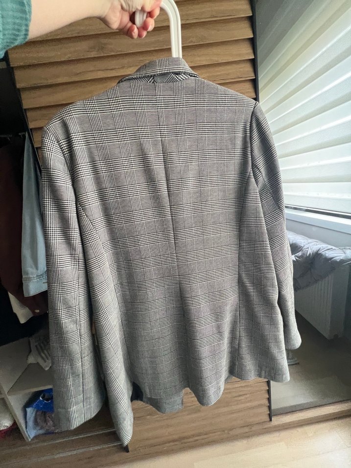 Gri Kadın Düğmeli Blazer Ceket - Görsel 2