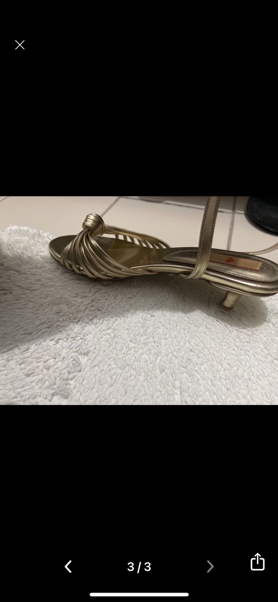 Altın Renkli Kadın Dolgu Topuklu Gece Ayakkabısı - Görsel 2