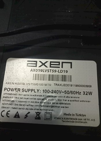 Axen Siyah 19 inç led tv - Görsel 4