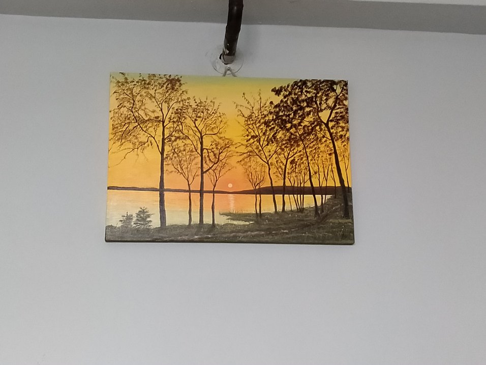 Sarı Günbatımı Manzaralı Tablo - Görsel 3