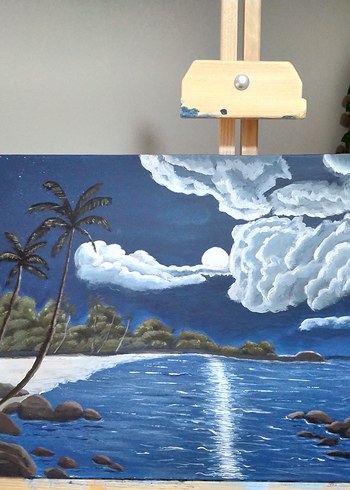 Gece Deniz Manzaralı Tablo - Görsel 2