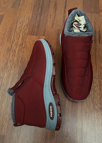 Bordo Kürklü Kadın Dolgu Topuk Bot