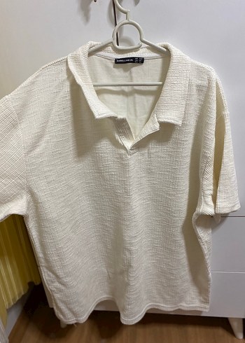 xxl Beden beyaz Renk Unisex Krem rengi Keten Kısa Kollu Gömlek