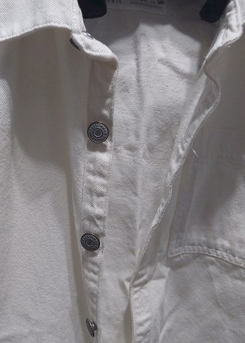 Beyaz Baskılı Erkek Çocuk Oversize Ceket - Görsel 4