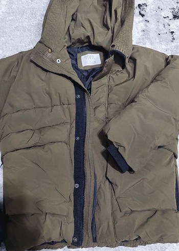 Erkek  Çocuk Haki Kısa Kışlık Mont - Görsel 5