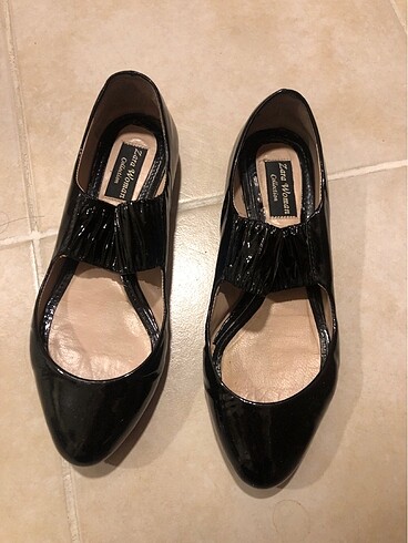 Zara 37 siyah rugan babet